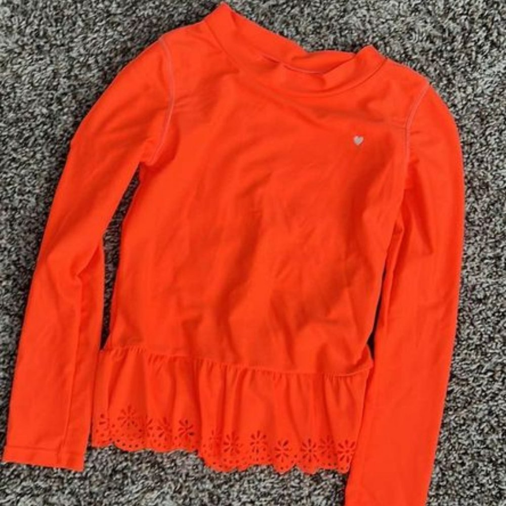 Girls Size 7 Rashguard Bathing Suit Top Only
